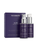 Mesmerie Glow Radiance Set with two skincare bottles and a box
